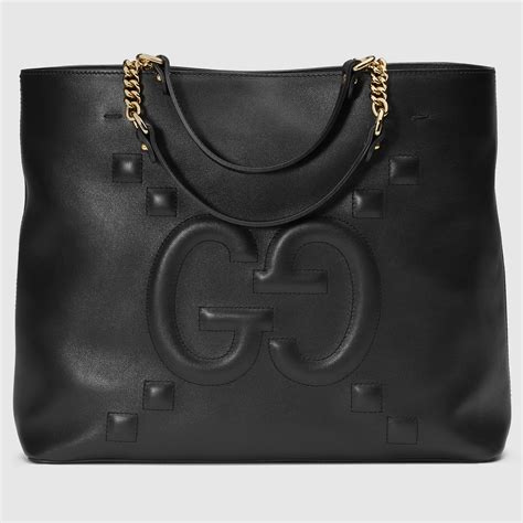 wear gucci embossed leather|Gucci leather tote bag.